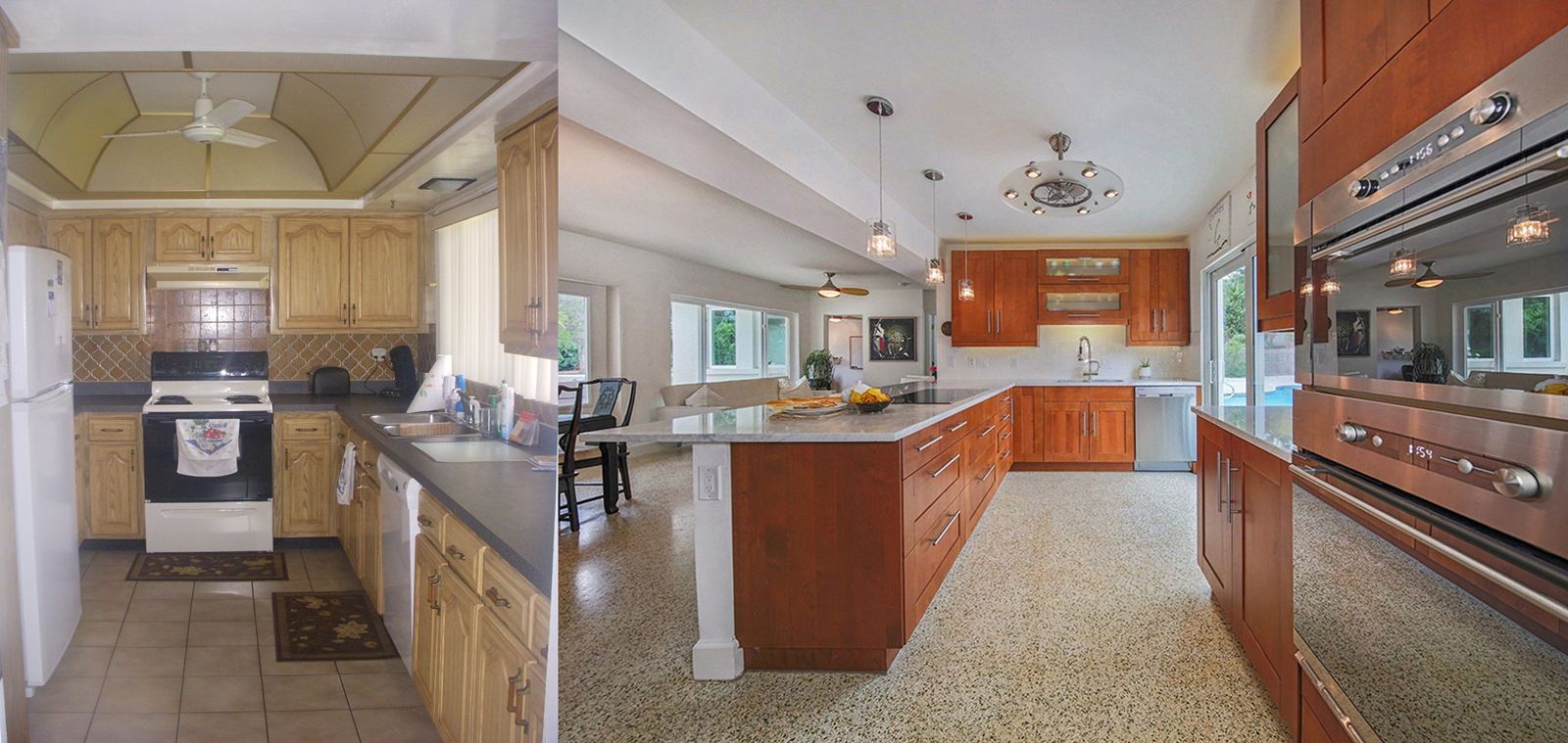 Kitchen before and after