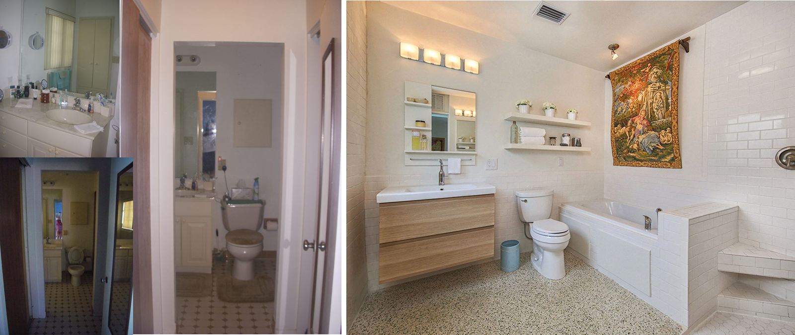 Bathroom before and after