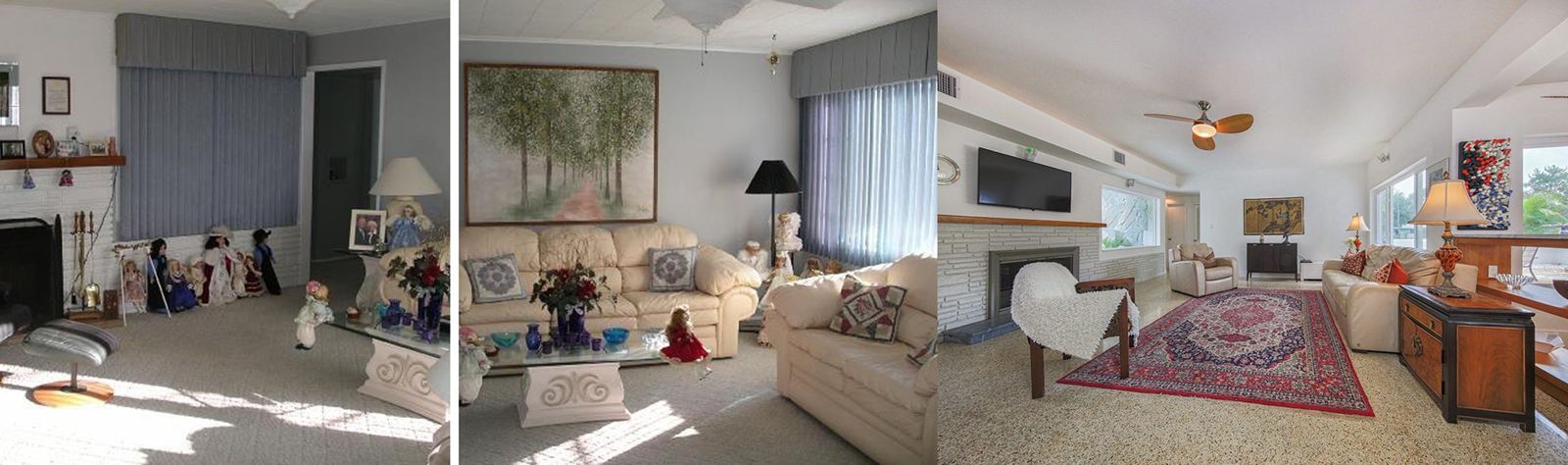 Living room before and after