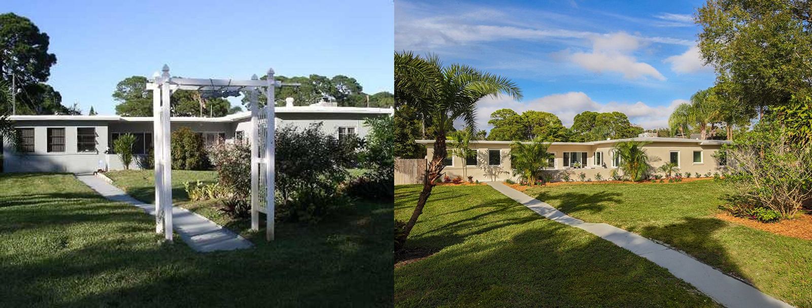 Side yard before and after